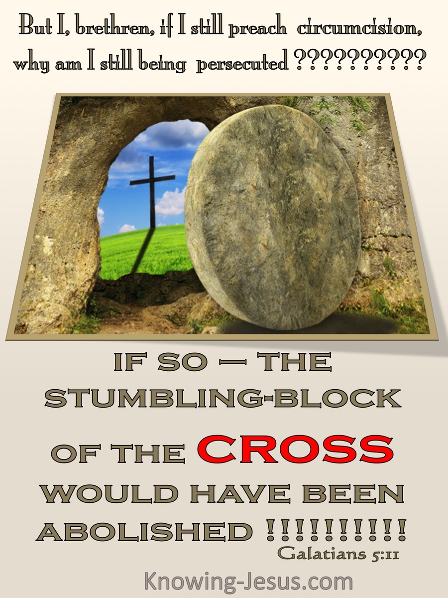 Galatians 5:11 The Stumbling Block Of The Cross (beige)